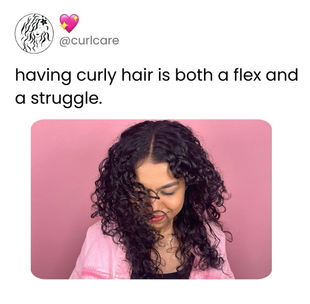 @curlcare having curly hair is both a flex and a struggle.
