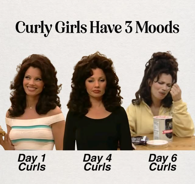 Curly Girls Have 3 Moods Day 1 Curls Day 4 Curls Day 6 Curls
