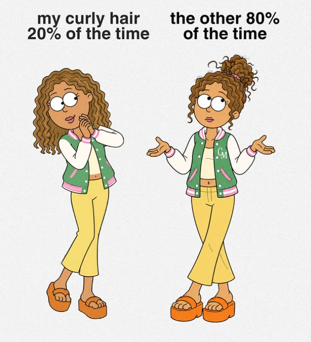 my curly hair 20% of the time the other 80% of the time GM
