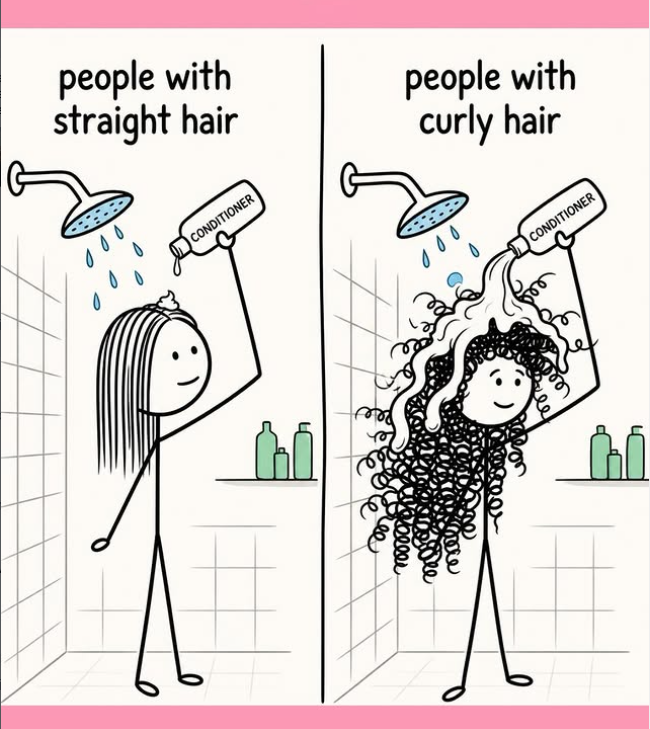 people with straight hair people with curly hair CONDITIONER beeer Dee mae CONDITIONER