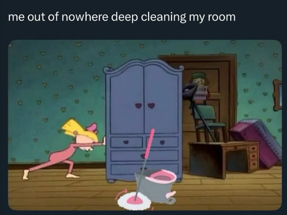 me out of nowhere deep cleaning my room 410