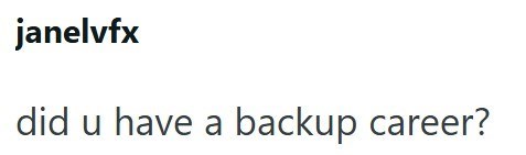 janelvfx did u have a backup career?