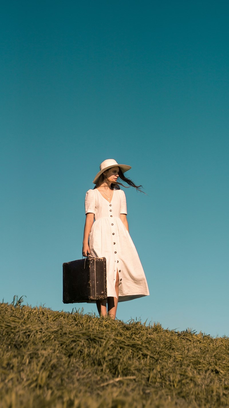 woman with suitcase