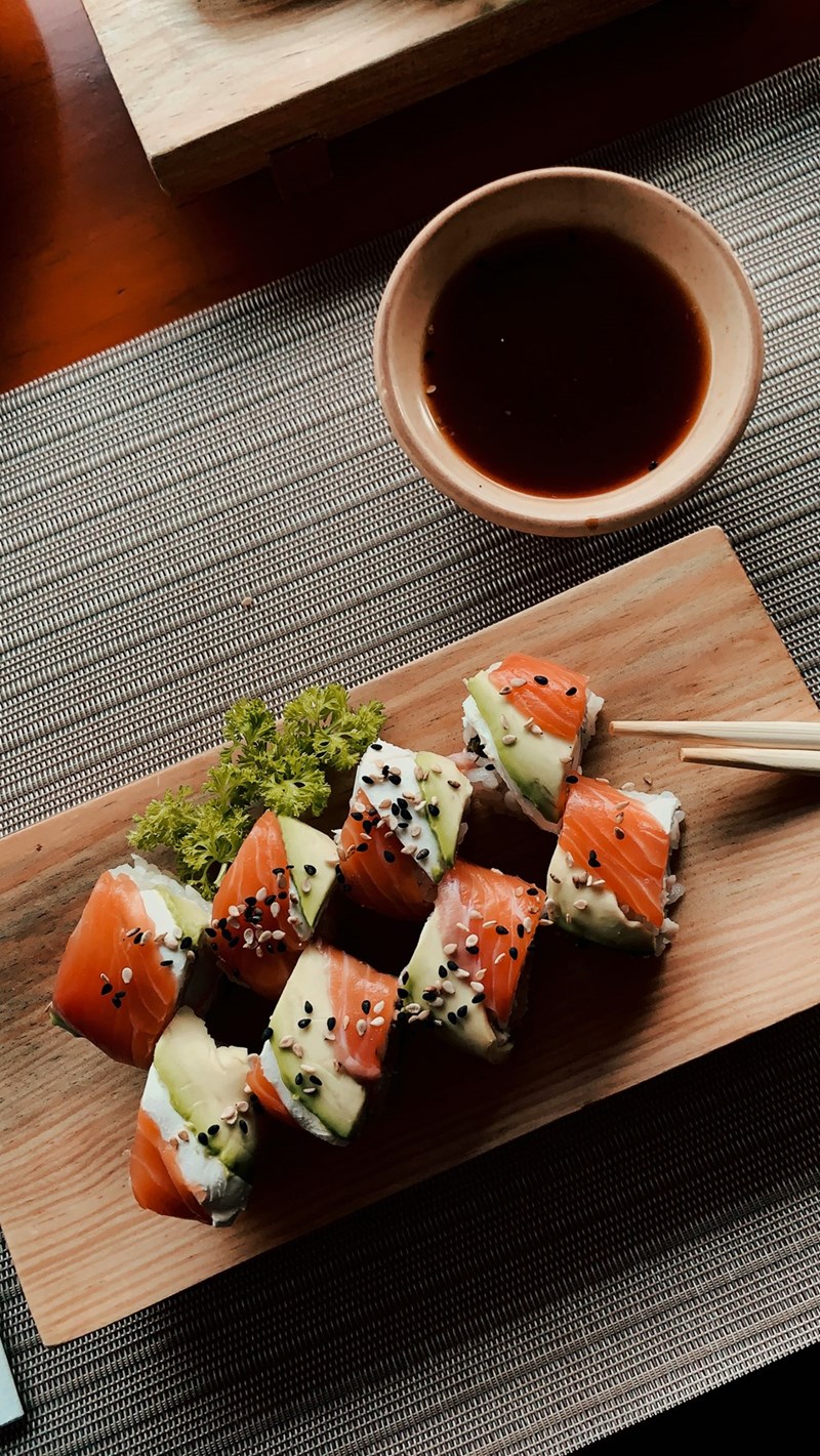 sushi on ceramic plate