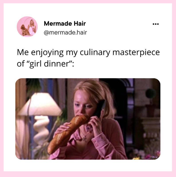 Mermade Hair @mermade.hair Me enjoying my culinary masterpiece of "girl dinner":