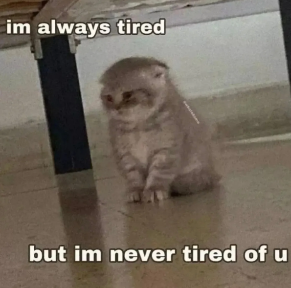 im always tired but im never tired of u