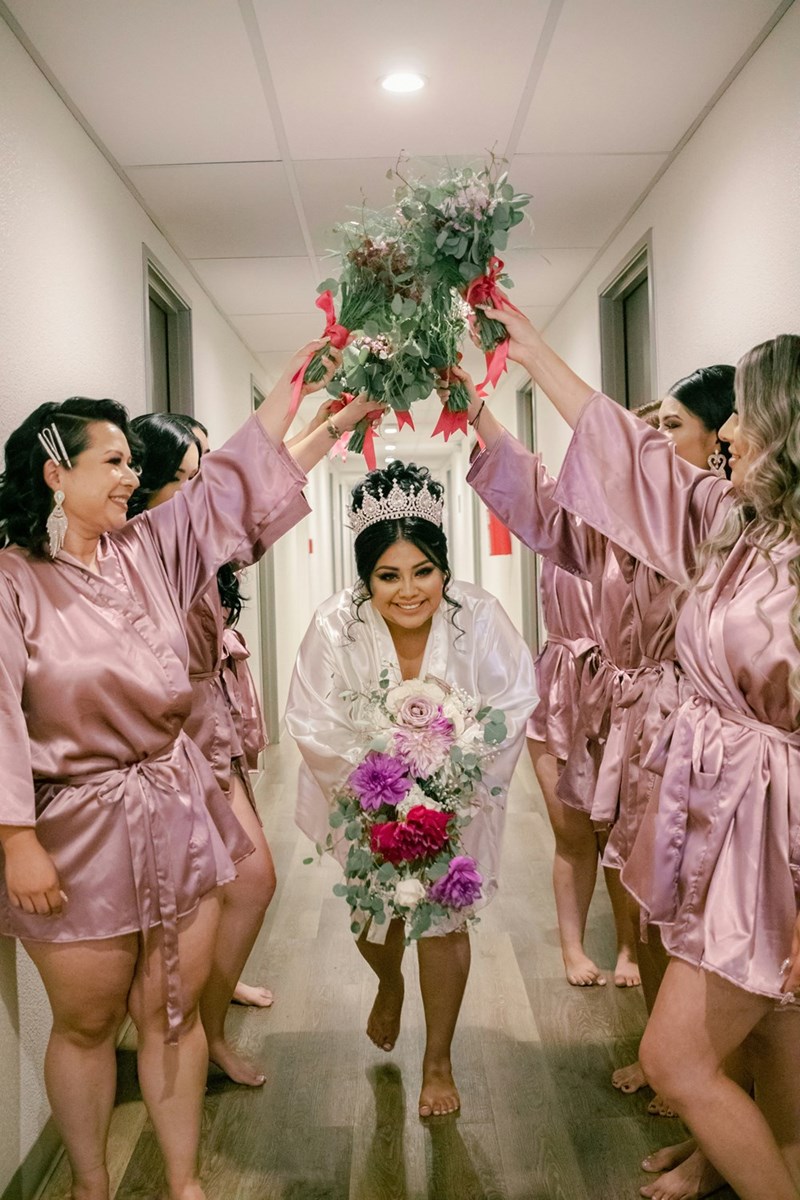 smiling bridesmaids