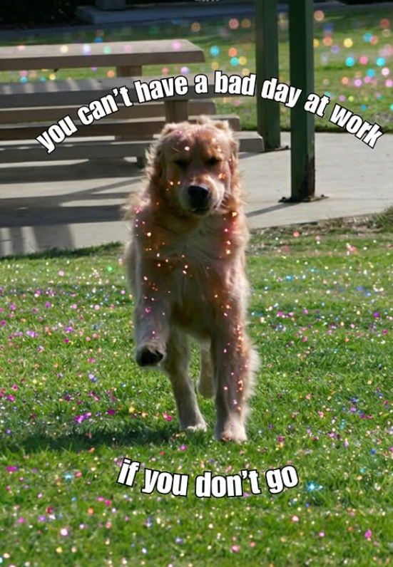 you can't have a bad day at work if you don't go