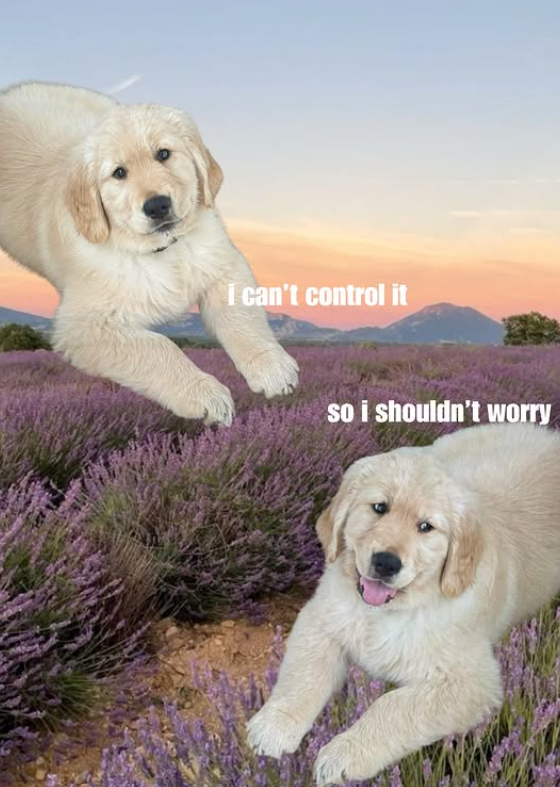 I can't control it so i shouldn't worry