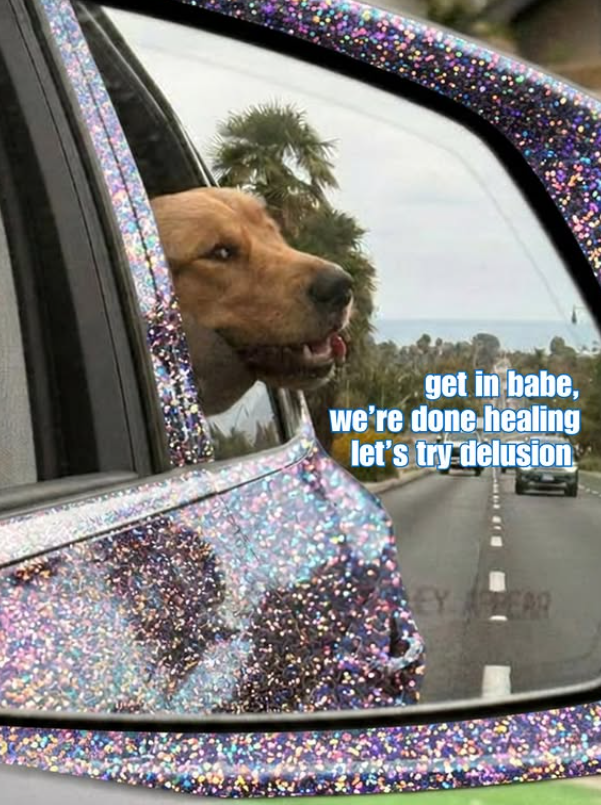get in babe, we're done healing let's try delusion EY APPEAR