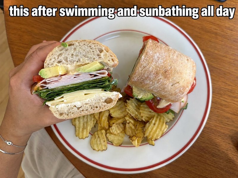 this after swimming and sunbathing all day