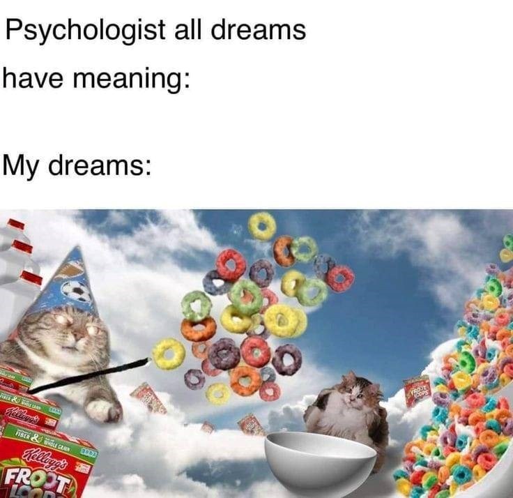 Psychologist all dreams have meaning: My dreams: Kellogg's FIBER & WHOLE GRAIN Kellogg's FROOT FROST COPS
