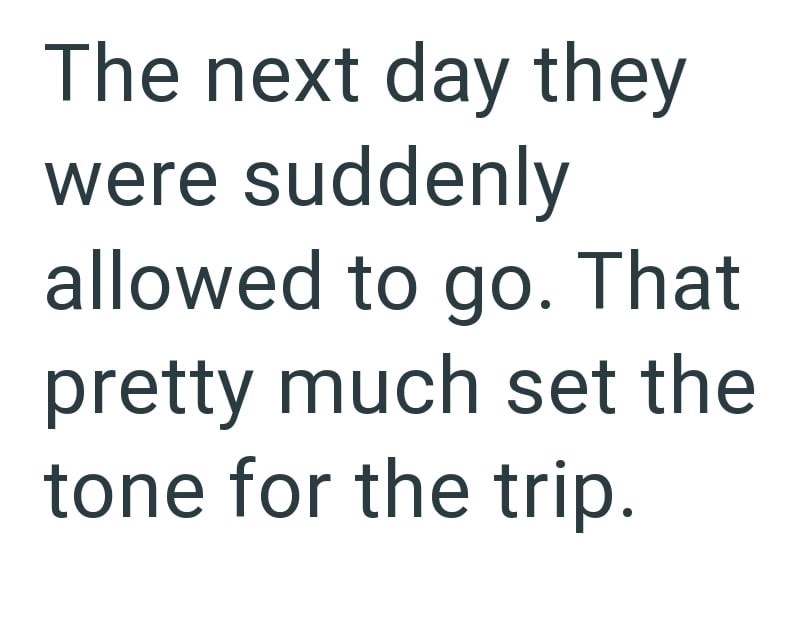 The next day they were suddenly allowed to go. That pretty much set the tone for the trip.