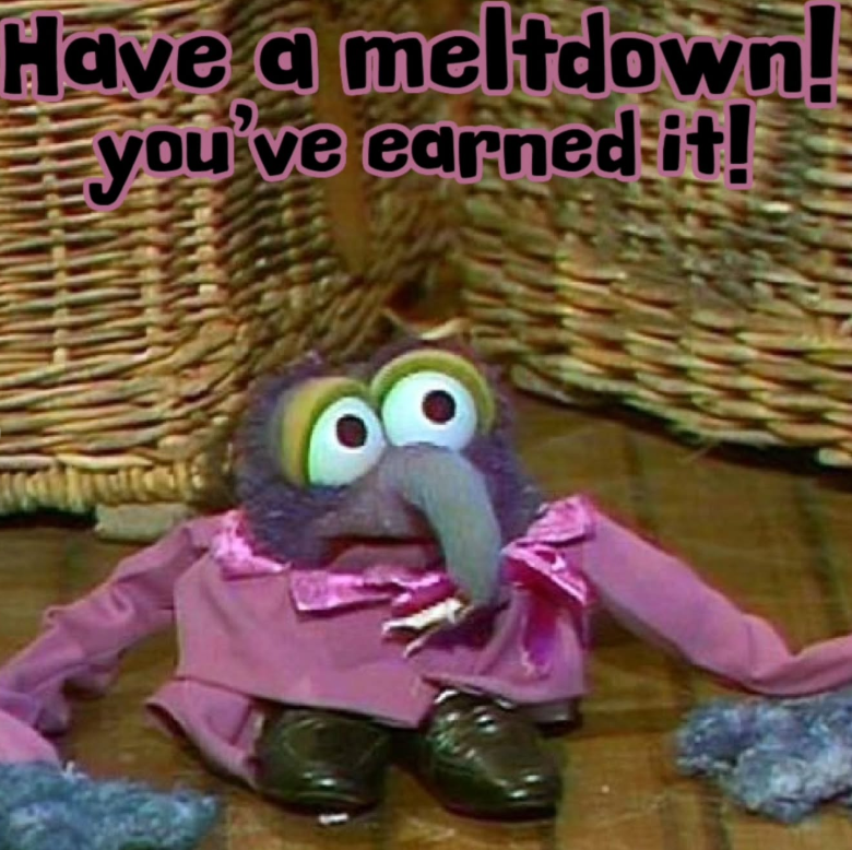 Have a meltdown! you've earned it!