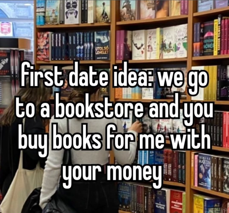 UTOLSÓ LEHELET EDVEN NOVER First date idea: we go to a bookstore and you buy books for me with your money MARTIN