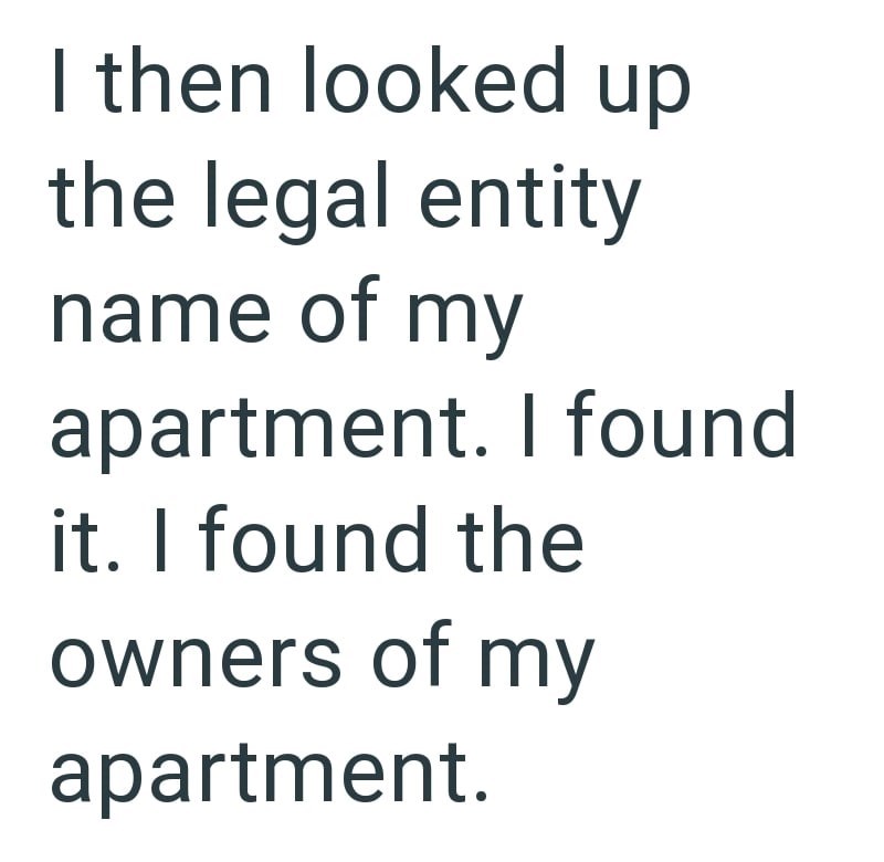 I then looked up the legal entity name of my apartment. I found it. I found the owners of my apartment.