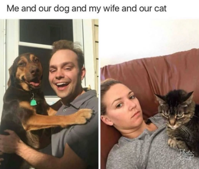 Me and our dog and my wife and our cat Photo Crid