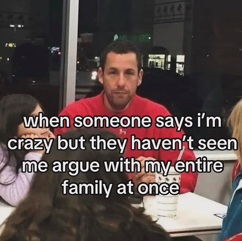 4454 when someone says i'm crazy but they haven't seen me argue with my entire family at once