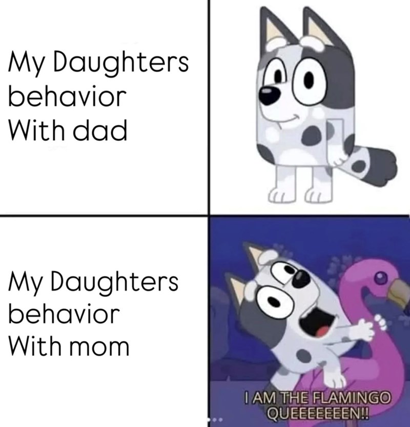 My Daughters behavior With dad 60 ਪਰ My Daughters behavior With mom I AM THE FLAMINGO QUEEEEEEEN!!