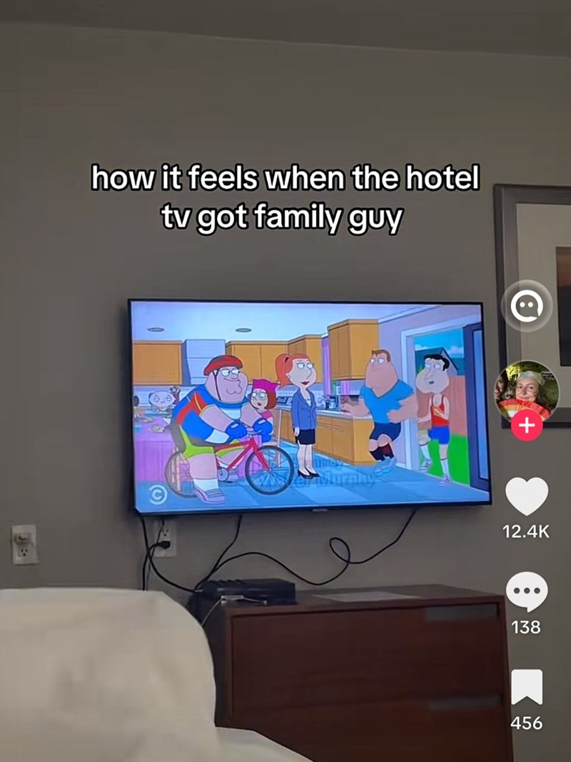 how it feels when the hotel tv got family guy + 12.4K 138 456