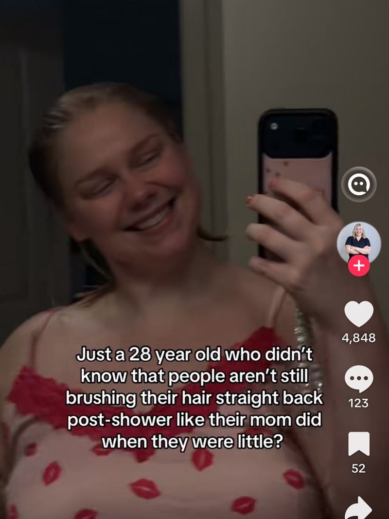 $1 + Just a 28 year old who didn't know that people aren't still brushing their hair straight back post-shower like their mom did when they were little? 4,848 123 52