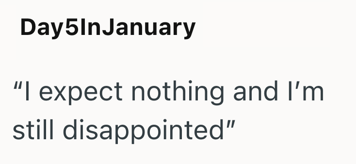 Day5InJanuary "I expect nothing and I'm still disappointed"