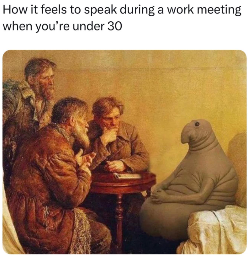How it feels to speak during a work meeting when you're under 30