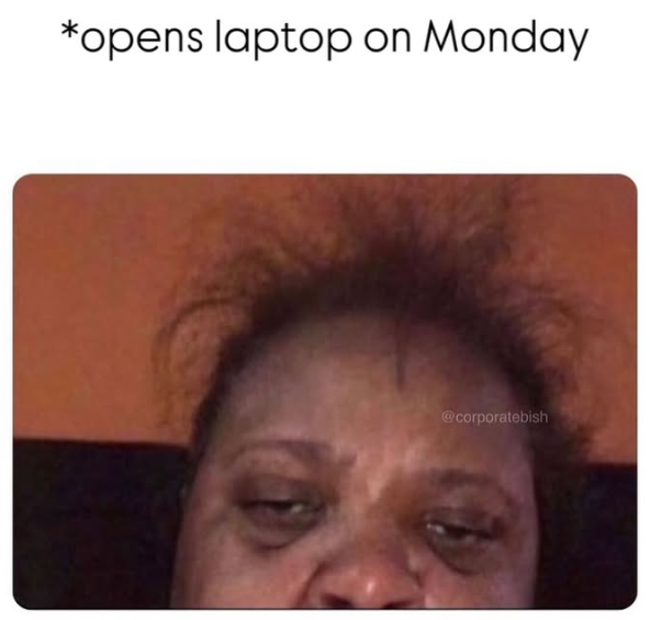*opens laptop on Monday @corporatebish