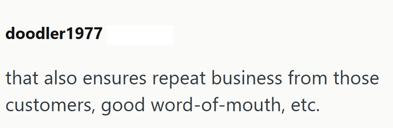 doodler 1977 that also ensures repeat business from those customers, good word-of-mouth, etc.