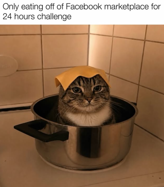 Only eating off of Facebook marketplace for 24 hours challenge