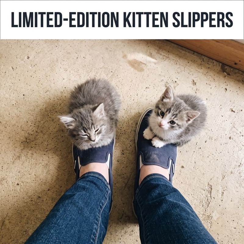 LIMITED-EDITION KITTEN SLIPPERS
