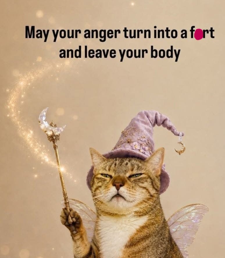 May your anger turn into a fort and leave your body