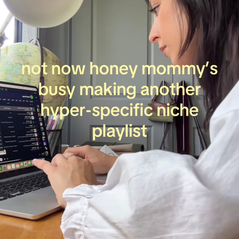 not now honey mommy's busy making another hyper-specific niche playlist 01