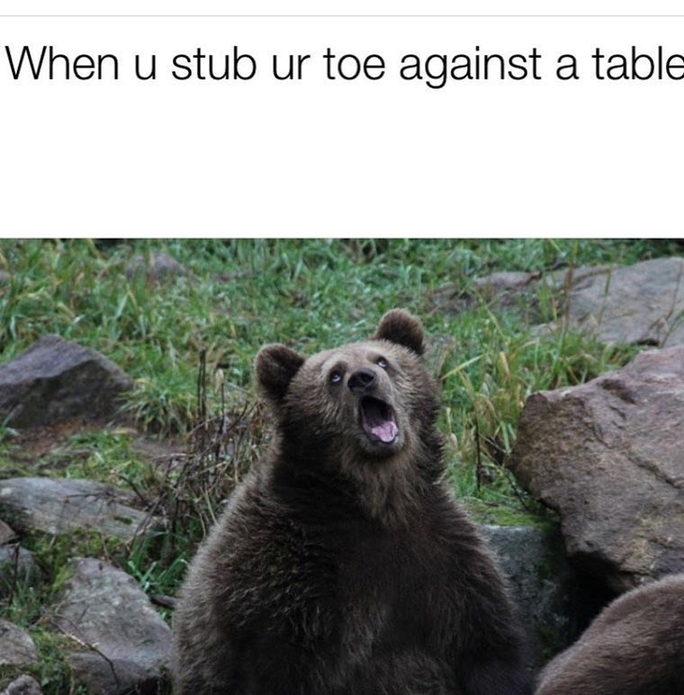 When u stub ur toe against a table