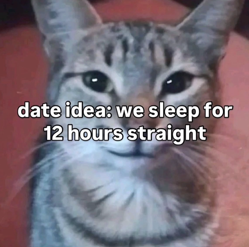 date idea: we sleep for 12 hours straight