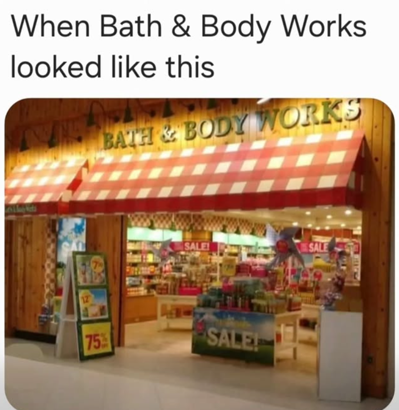 When Bath & Body Works looked like this BATH & BODY WORKS 12 75% SALE! SALE SALE!