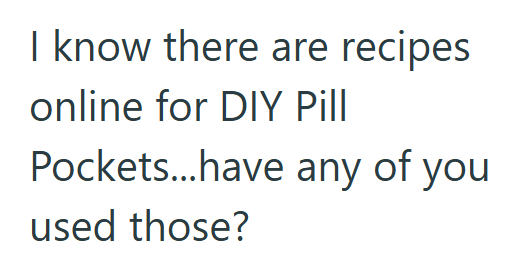 I know there are recipes online for DIY Pill Pockets...have any of you used those?