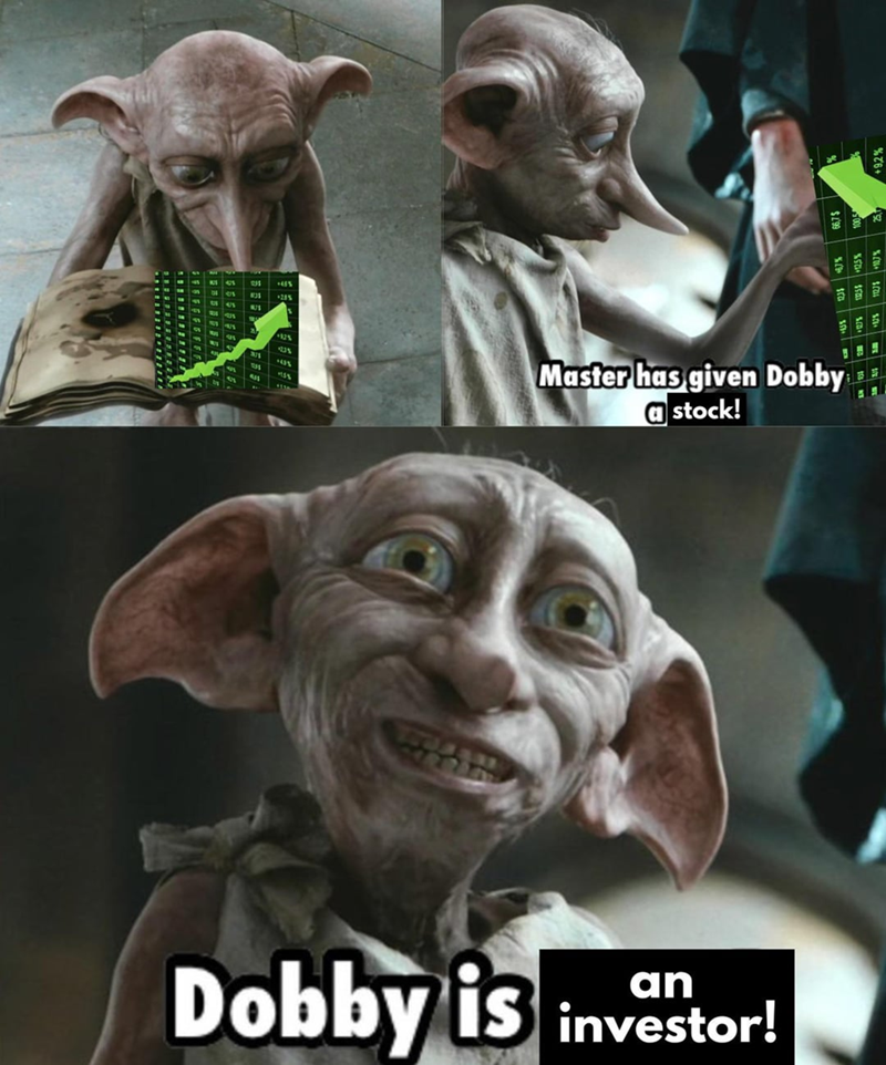 Master has given Dobby stock! Dobby is an investor! ra