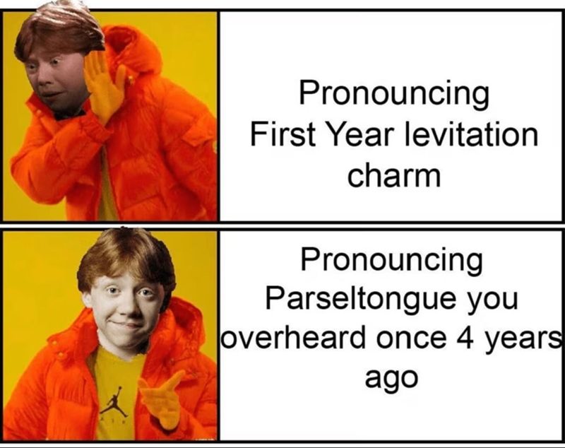Pronouncing First Year levitation charm Pronouncing Parseltongue you loverheard once 4 years ago