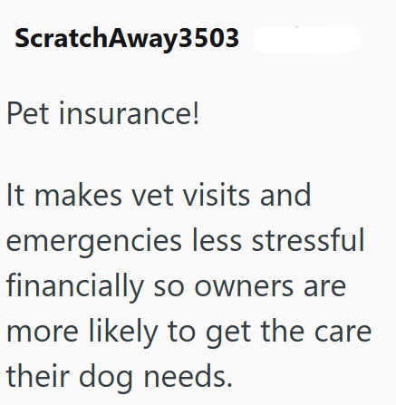 ScratchAway3503 Pet insurance! It makes vet visits and emergencies less stressful financially so owners are more likely to get the care their dog needs.