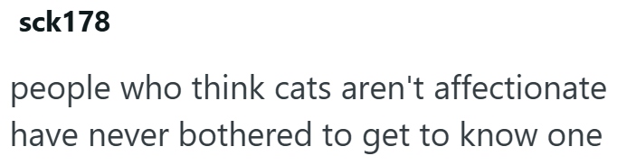 sck178 people who think cats aren't affectionate have never bothered to get to know one
