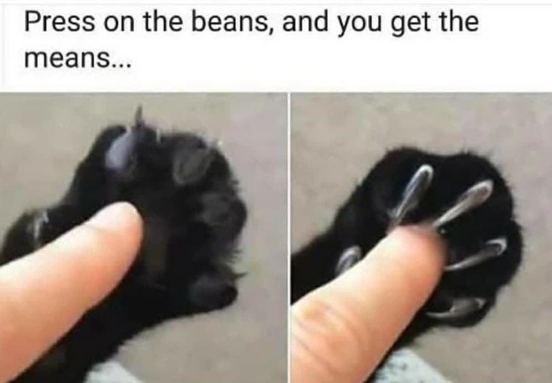 Press on the beans, and you get the means...