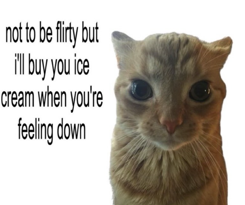 not to be flirty but i'll buy you ice cream when you're feeling down