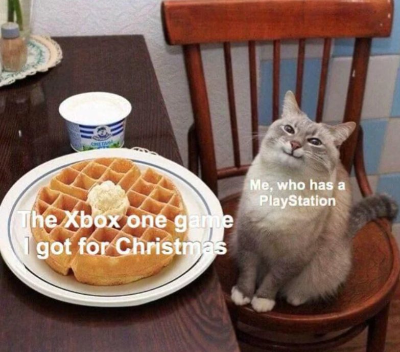 The Xbox one game 1 got for Christmas Me, who has a PlayStation