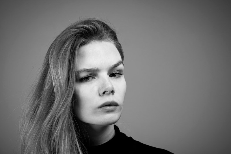 black and white woman with an angry expression