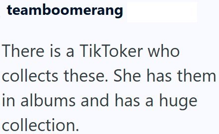 teamboomerang There is a TikToker who collects these. She has them in albums and has a huge collection.