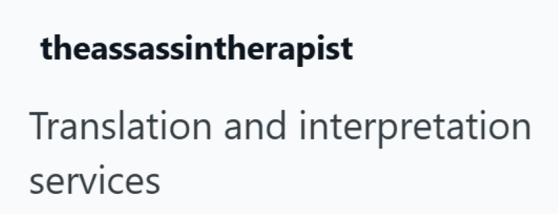 theassassintherapist Translation and interpretation services