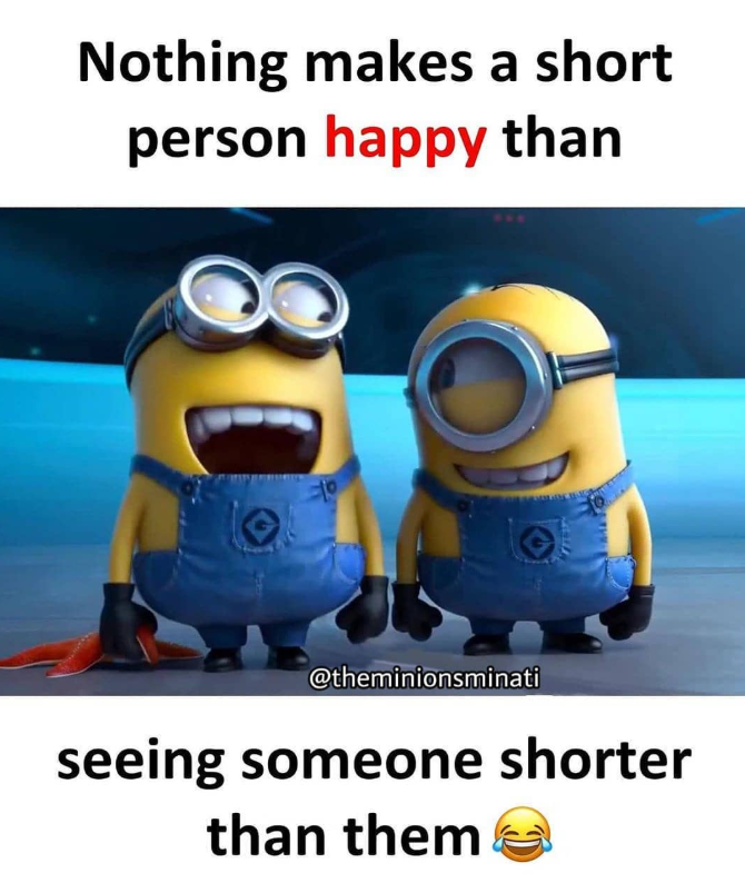 Nothing makes a short person happy than @theminionsminati seeing someone shorter than them