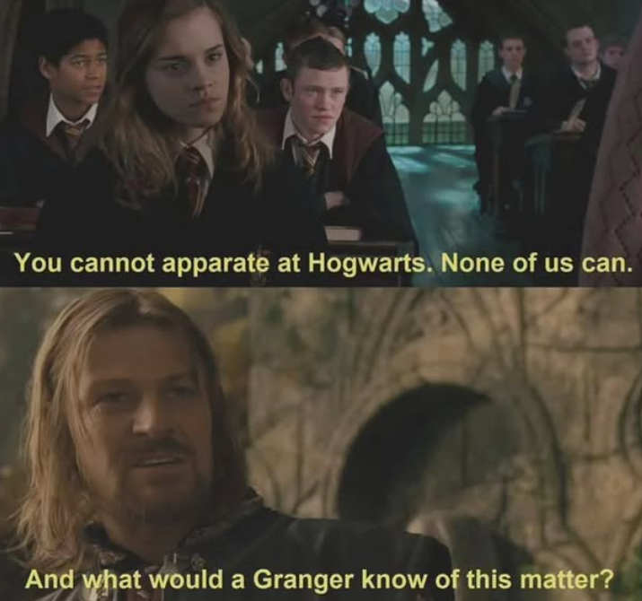 90205 You cannot apparate at Hogwarts. None of us can. And what would a Granger know of this matter?