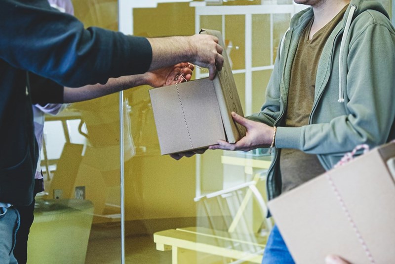 Customer returning a shipped package.
